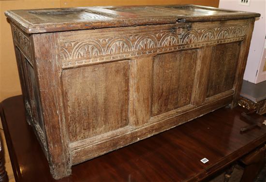 Carved panelled coffer